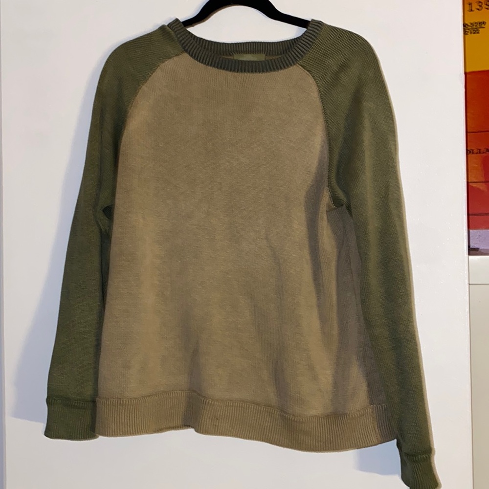 Army green knit sweater